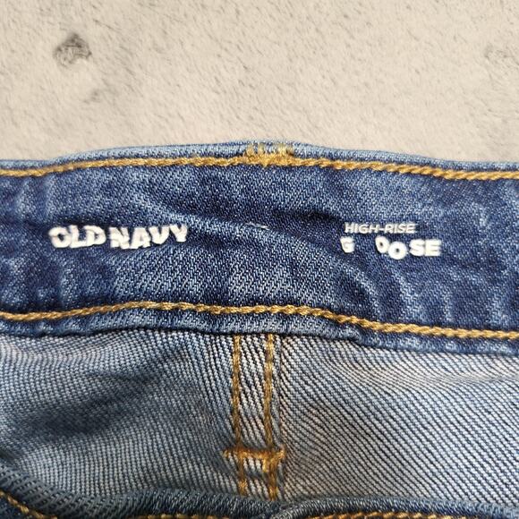 Old Navy Jeans Womens 12 Blue High-Rise Loose Utility Carpenter Straight Denim - Picture 3 of 10